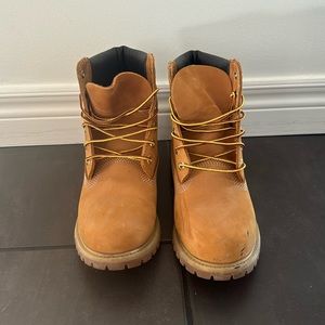 Timberland Wheat Brown Leather Combat Boots